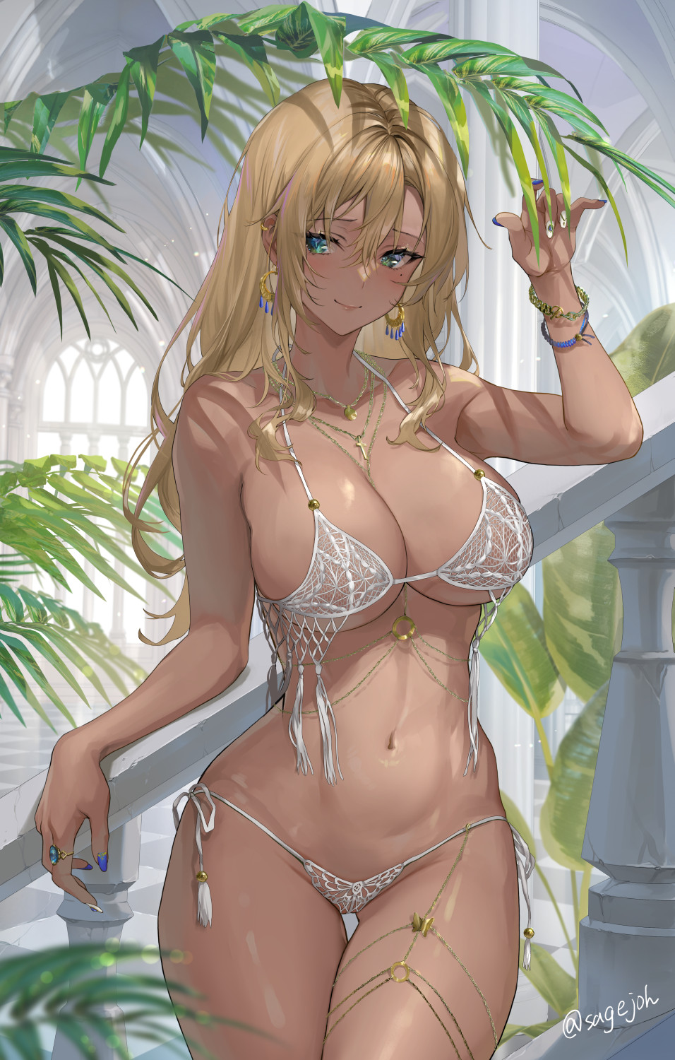 褐色白ビキニ